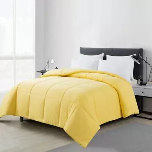 Mainstays Yellow Solid Print Hypoallergenic Down Alternative Comforter - Picture 1 of 2