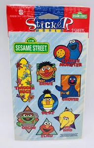 Vintage American Greetings Sticker World Sesame Street 2 Sheets New 1999 - Picture 1 of 3