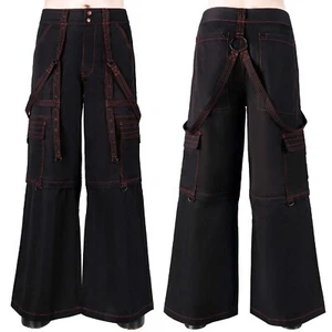 Puritues Gothic Women's Shadow Walker Steampunk Bondage Baggy Trouser Pants - Picture 1 of 2