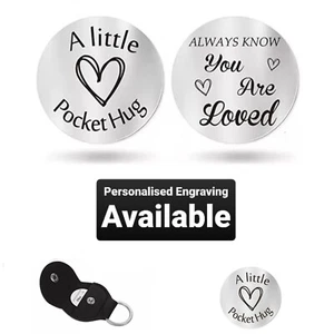 Personalisierter Schlüsselanhänger Taschenumarmung individuell Valentinstag Geschenk Schlüsselring Positivität Liebe - Bild 1 von 11