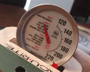 AcuRite Meat Thermometer 00732A1 Stainless Steel Oven Safe - Picture 1 of 3