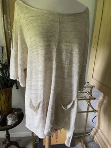 Free People High Low Boxy Pullover Small OVERSIZED Leinen Shirt Staubtuch Top Boho - Bild 1 von 12