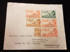 Bm; Briefumschlag, Ägypten, 1947, Luftpostmarken, n. Prag, dekorative Frankatur; - Bild 1 von 2