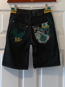 VINTAGE Y2K ROCAWEAR ALLSTAR BOYS JEAN SHORTS SIZE 10 WAIST 27" INSEAM IS 9.5" - Picture 1 of 5
