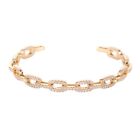 ZARD  Chain Link Cuff Bracelet in Cubic Zirconia Accent 14k Gold Plating