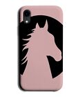 Pink and Black Horses Head Outline Shape Phone Case Cover Heads Face Horse AT46
