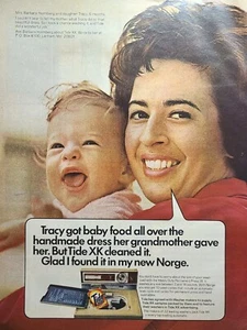 Detergente de lavandería Tide XK mamá hija Lanham MI muestra anuncio impreso vintage 1970 - Imagen 1 de 4