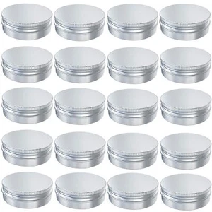 20 Pack 1oz Round Aluminum Tin Jar Containers with Screw Lid for Cosmetic - Picture 1 of 7