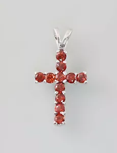 9927643 925er Silber Granat Anhänger Kreuz - Bild 1 von 1