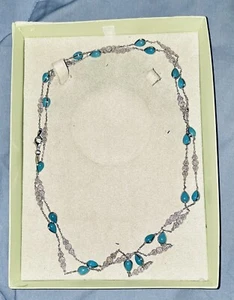 $895 Ross Simons 500273867 Sterling Turquoise and Genuine Diamond Station - Picture 1 of 16