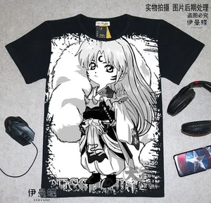Cosplay InuYasha Anime Manga T-Shirt Kostüme Schwarz Polyester Neu - Picture 1 of 4