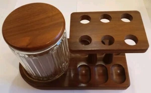 Deco Decatur Industries 6 Pipas Nogal Soporte Azteca Vidrio Tabaco Humidor De Colección - Imagen 1 de 14