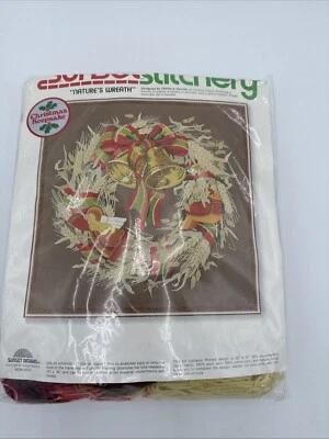 Sunset Stitchery Corona Natural Navidad Crewel Kit #2080 Charlene Gerrish Foto 1 de 2