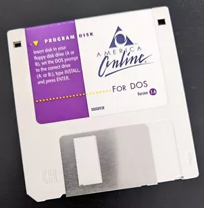 Disco de instalación coleccionable America Online versión 1.6 para DOS, disquete AOL 1993 vintage - Imagen 1 de 3