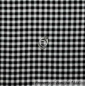 BonEful Stoff FQ Flanell Baumwolle Quilt schwarz weiß B&W Gingham Karo Block Weihnachten - Bild 1 von 7