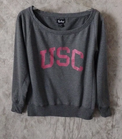 University of Southern California sweatshirt womens SMALL red gray pullover top Cover