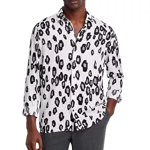 Camisa Hugo Boss Para Hombre Manga Larga HUGO Emero Abstracto Botón Frontal Calce Recto - Imagen 1 de 5