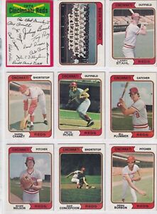 1974 Topps Cincinnati Reds Team Set With Traded (29 Cards)
