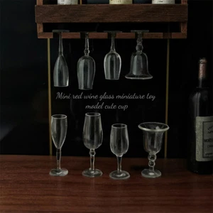 8PC 1/12 Scale Dollhouse Miniatures Accessories Wine Goblet Cup Plastic Kitchen - Picture 1 of 7
