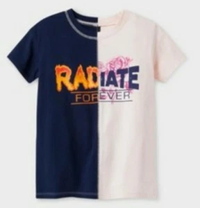 Girls Short Sleeve Graphic T-Shirt Art Class 100% Cotton Blue/Pink Select Size  - Picture 1 of 1