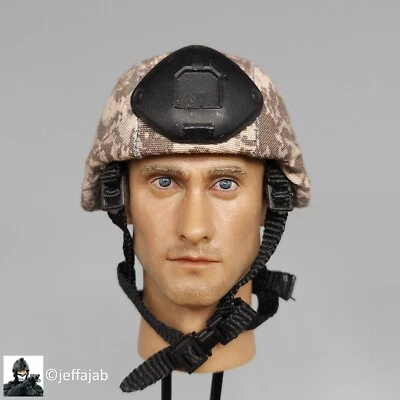 1:6 Very Hot Toys MICH Helmet w/ ACU Camo Cover for 12" Figures - Image 1 of 4