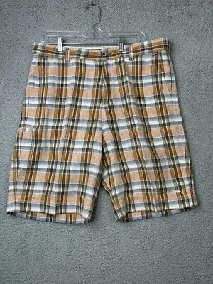Tommy Bahama Shorts Mens 36 Multicolor Plaid 100% Linen Casual Beach Relax - Image 1 of 4