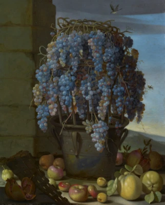 Still Life with Grapes and Fruit | Luca Forte | 1630 Renaissance Still Life - Image 1 of 4
