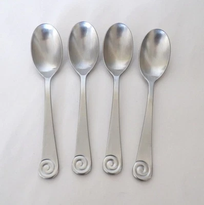4 Robert Welch AMMONITE SATIN Stainless Teaspoons - Image 1 of 3