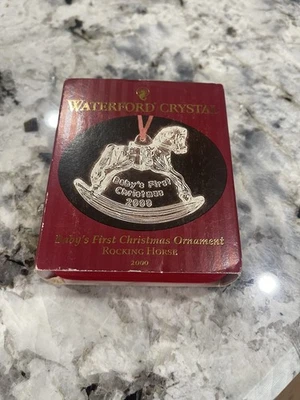 Waterford Crystal Baby’s First Christmas Rocking Horse Ornament 2000 Foto 1 de 4