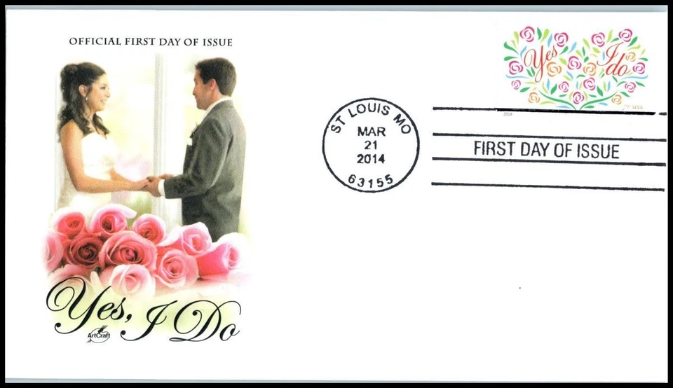 2014 Yes, I Do Sc 4881 FDC ArtCraft wedding vows love commitment celebration - Image 1 of 1