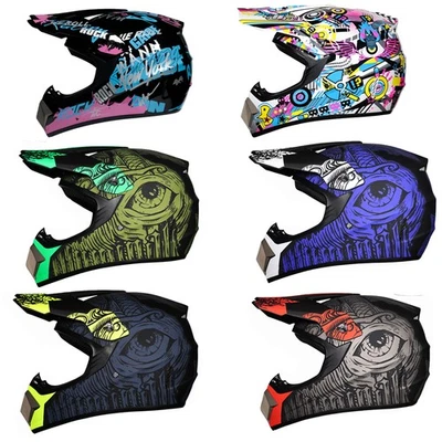 DOT ATV Dirt Bike Off Road Motocross Helmet Snowmobile Helmet+Free Googles Mask - Image 1 of 4
