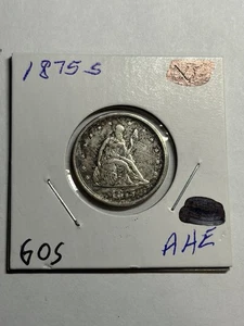 1875-S 20C Toned Twenty Cent Piece AU Details Tough Type Coin - Picture 1 of 4