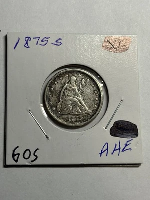 1875-S 20C Toned Twenty Cent Piece AU Details Tough Type Coin - Image 1 of 4
