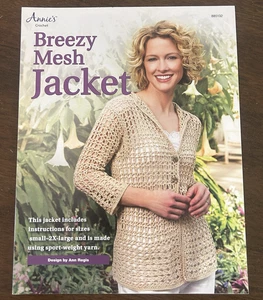 Annies Attic Häkelmuster Broschüre luftige Netz Jacke Cardigan Pullover 885132 - Bild 1 von 3