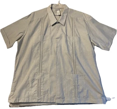 Camisa Renato Collezione 100 % algodón abotonada para hombre 4X manga corta gris Foto 1 de 4