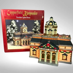 Vintage beleuchtetes Hofhaus Copperfield Andenken Weihnachtsdorf mit OVP - getestet - Bild 1 von 10