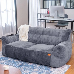 Corduroy Big Bean Bag Chairs for Adults Oversized Beanbag Chair Lazy Sofa wit... - Picture 1 of 9