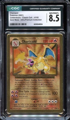 Pokemon Celebrations Gold Metal Charizard 4/102 CGC 8.5 NM/MINT+ - Image 1 of 2