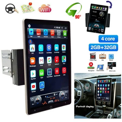 Rádio estéreo automotivo rotativo duplo DIN 10,1"" tela sensível ao toque GPS Android13 Carplay - Imagem 1 de 4