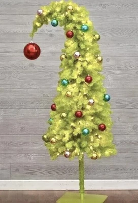5ft Grinch Christmas Tree Pre Lit with 31 baubles light up Grinch Xmas decor - Image 1 of 3