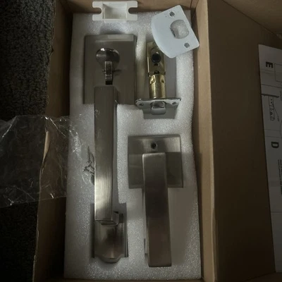 Maçaneta de entrada alavanca cetim níquel aderência moderna - Imagem 1 de 4