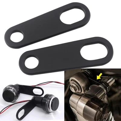 2X Soporte de amortiguador de luz de señal de giro negro para Harley Honda Yamaha Suzuki Kawasaki Foto 1 de 4