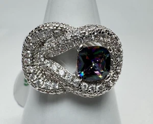 Size 8 Bomb Party June Ring - RG19178 It Was Always Forever - On Rhodium - Picture 1 of 5