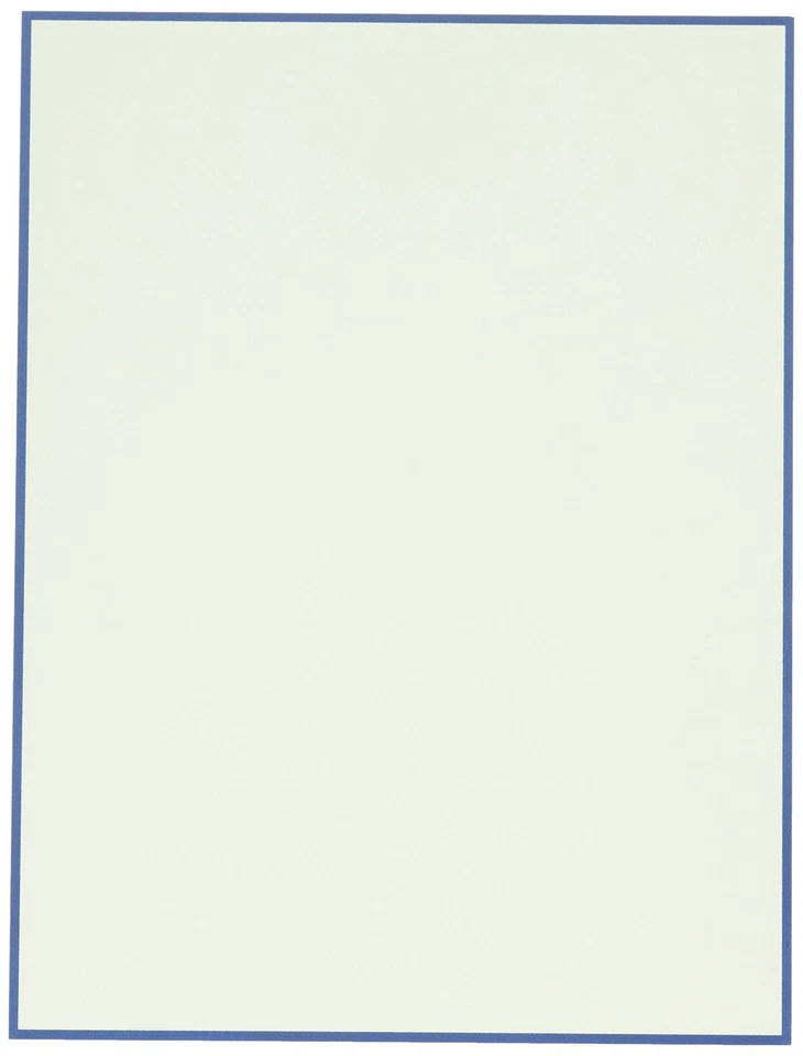 Crane & Co. Regent Blue Bordered Ecruwhite Letter Sheets (CH3316) - Image 1 of 3