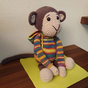 Äffchen Ria Affe Amigurumi Häkeltier Kuscheltier Dekoration Geschenk Handarbeit - Bild 1 von 12
