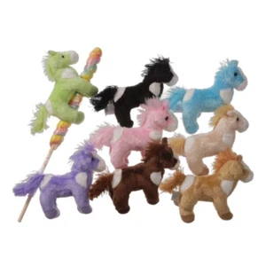 New! Children's Kid's TWISTED LOLLIPOP w/ MINI PLUSH HORSE w/ Fuzzy mane & tail - Picture 1 of 1