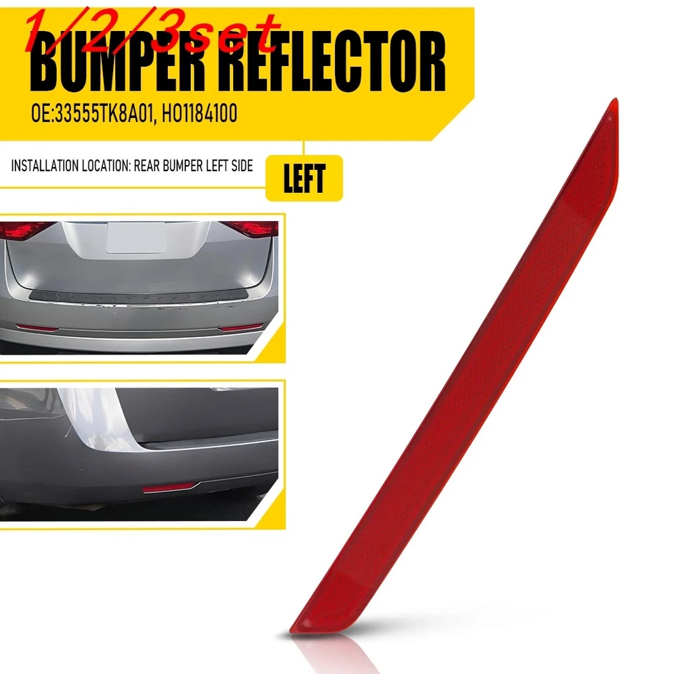 Bumper Reflector For 2011-2017 Honda Odyssey Rear Driver Side 33555TK8A01 1/2set - Image 1 of 1