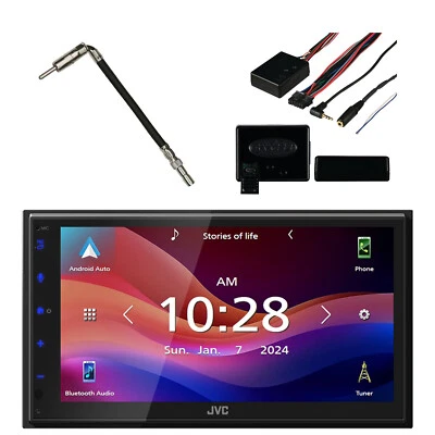 Radio Bluetooth Pantalla Táctil JVC 6.8", Kit Control Dirección, Adaptador Antena Foto 1 de 4