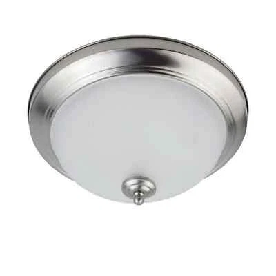 Thomas Bowl Ceiling Fixture Light 13" Wide LED Flush Mount SILVER BRUSHED NICKLE - Image 1 of 4