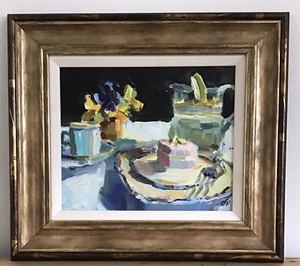 Olivia Pilling, Original, Acrylic On Canvas ‘Afternoon Cake’ Signed - Picture 1 of 9